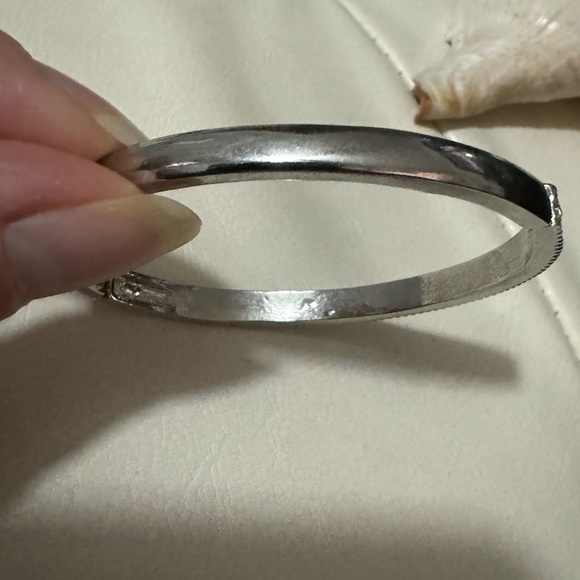 Crystal Encrusted Bangle-Silver Toned - Picture 6 of 15